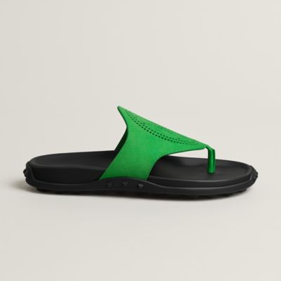 Green - Hermès women's leather sandals and slides | Hermès UAE